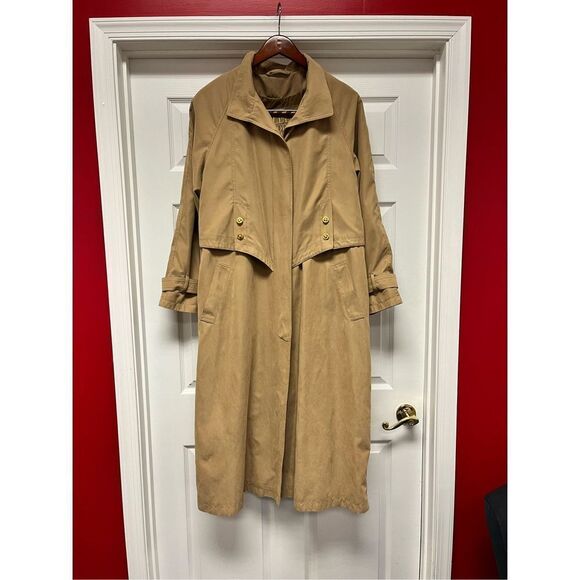 Vintage Fleet Street Camel Long Trench Cost sz 16 EUC - Picture 1 of 14